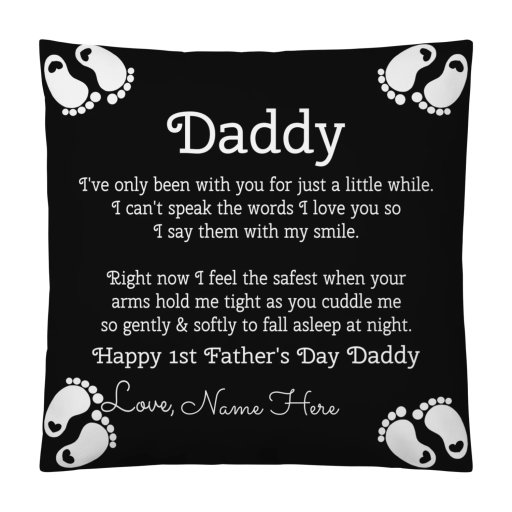Daddy Happy 1st Father's Day special Customizable Cushion. 😍