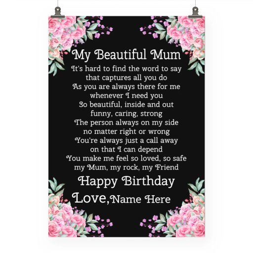 My Beautiful Mum Happy Birthday special Customizable